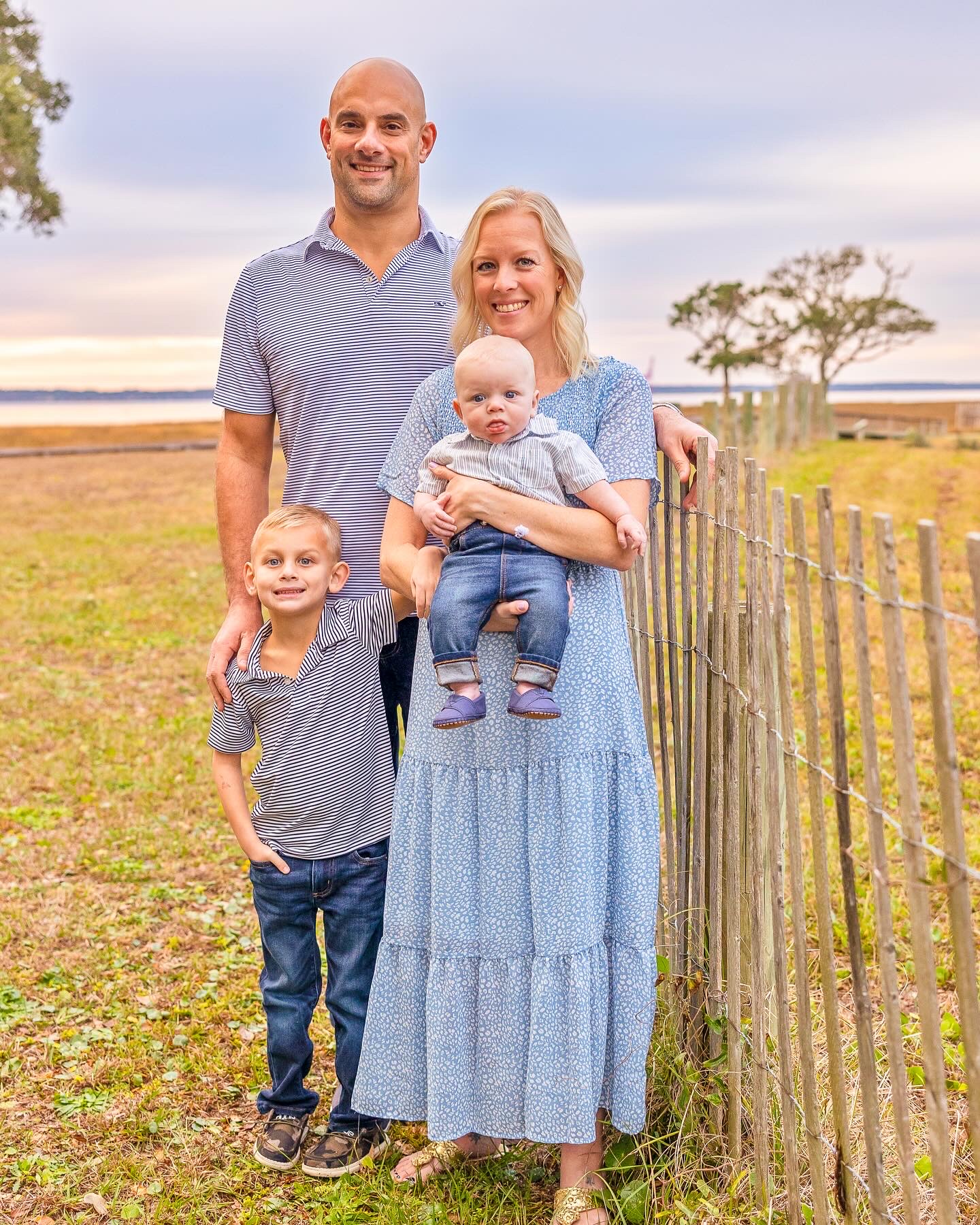 Taylor Martino with her family in a coastal setting